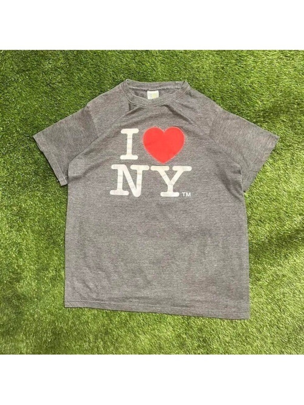 Grey and red I love NY tee